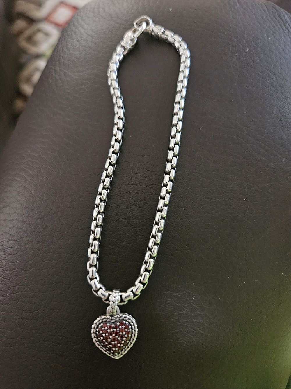 JAI Sterling Silver Gemstone Symbols Of Love Heart Bracelet Xl